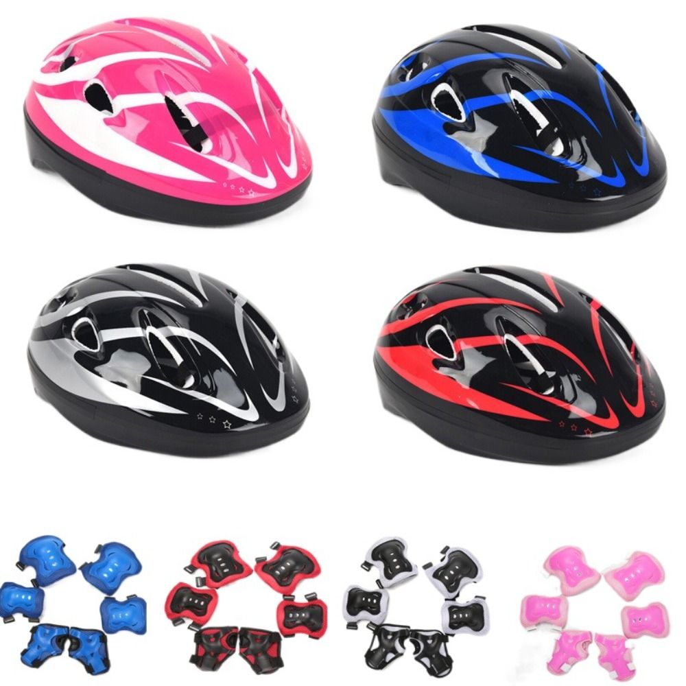 Cycling Safety Gear For Kids - Çocuklar kask diz dirsek pedleri bileklik