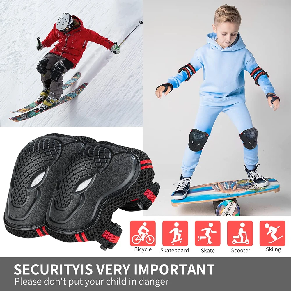 Youth Cycling Gear - 6 adet gençlik/çocuk dizlikler dirsek pedleri
